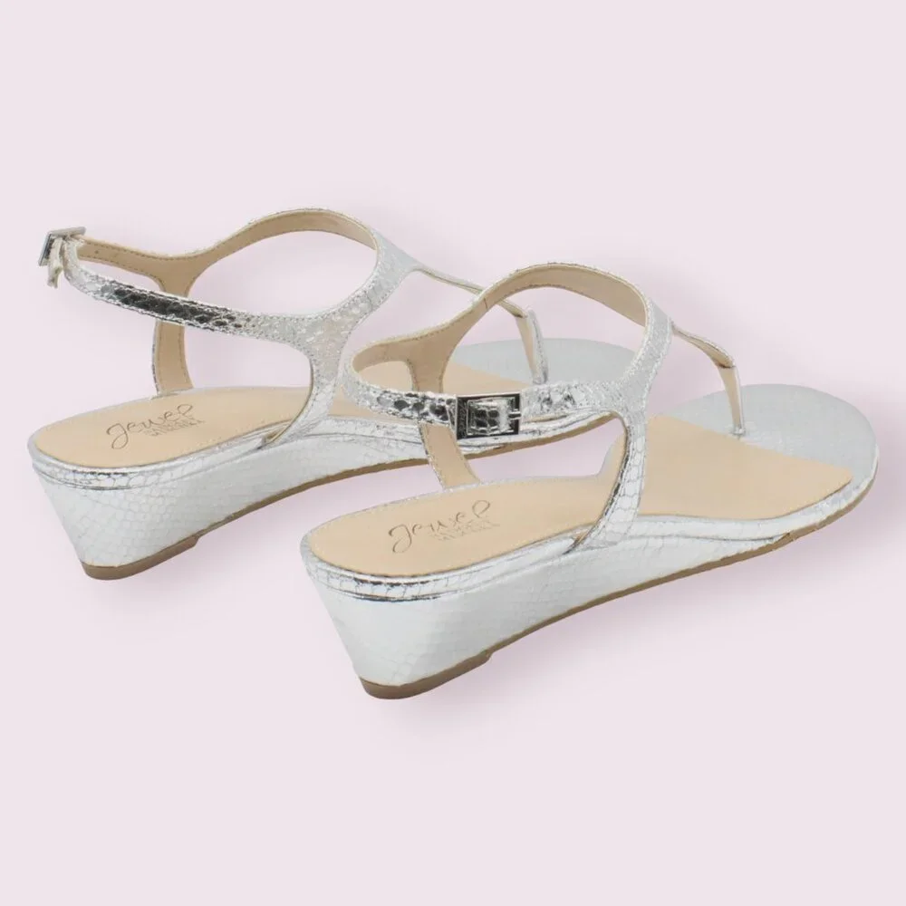 Jewel Badgley Mischka Womens Silver Snake Sandals - Picture 6 of 8